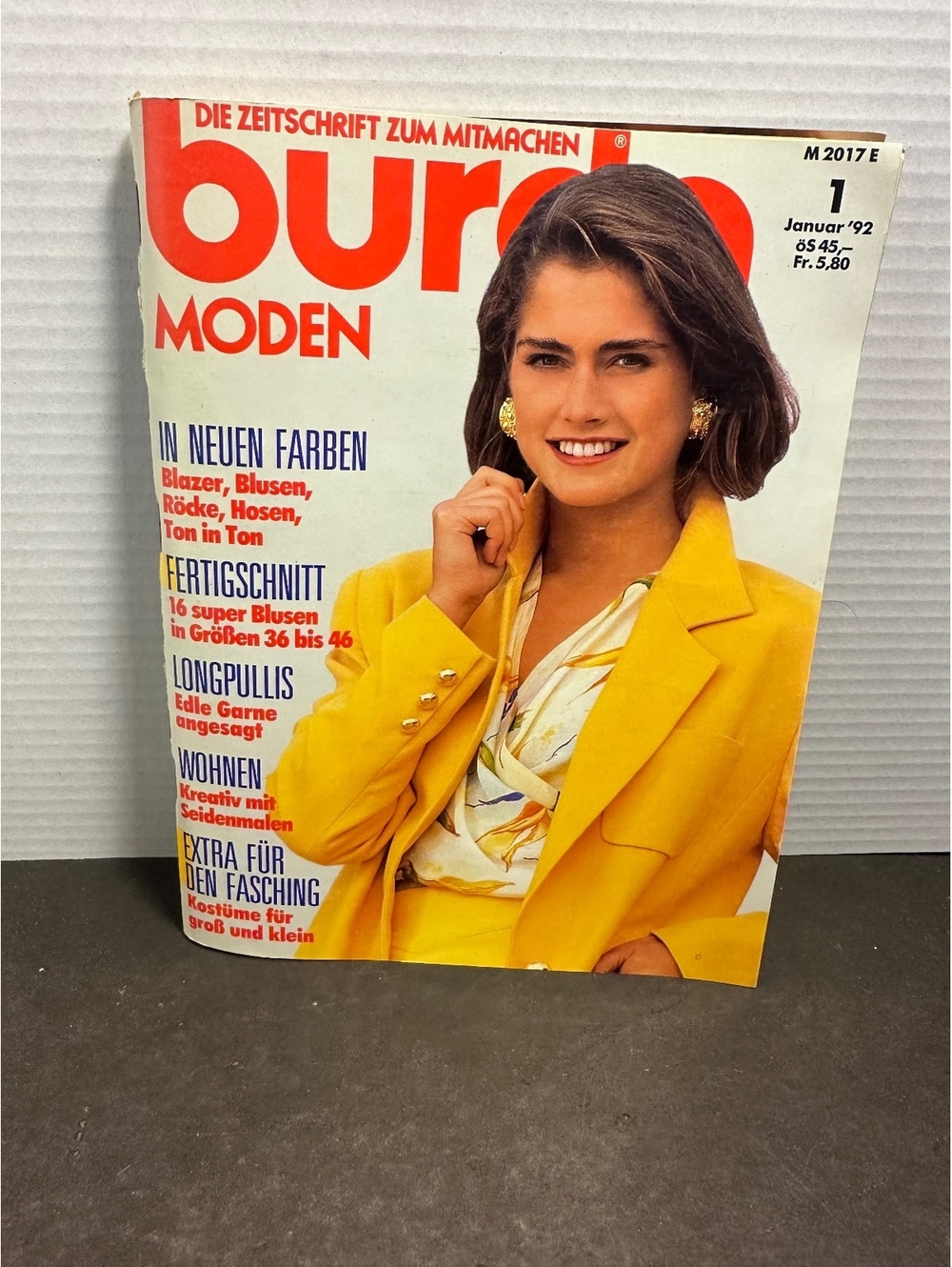 Vintage Burda Moden January 1992 German Sewing Magazine Patterns Complete